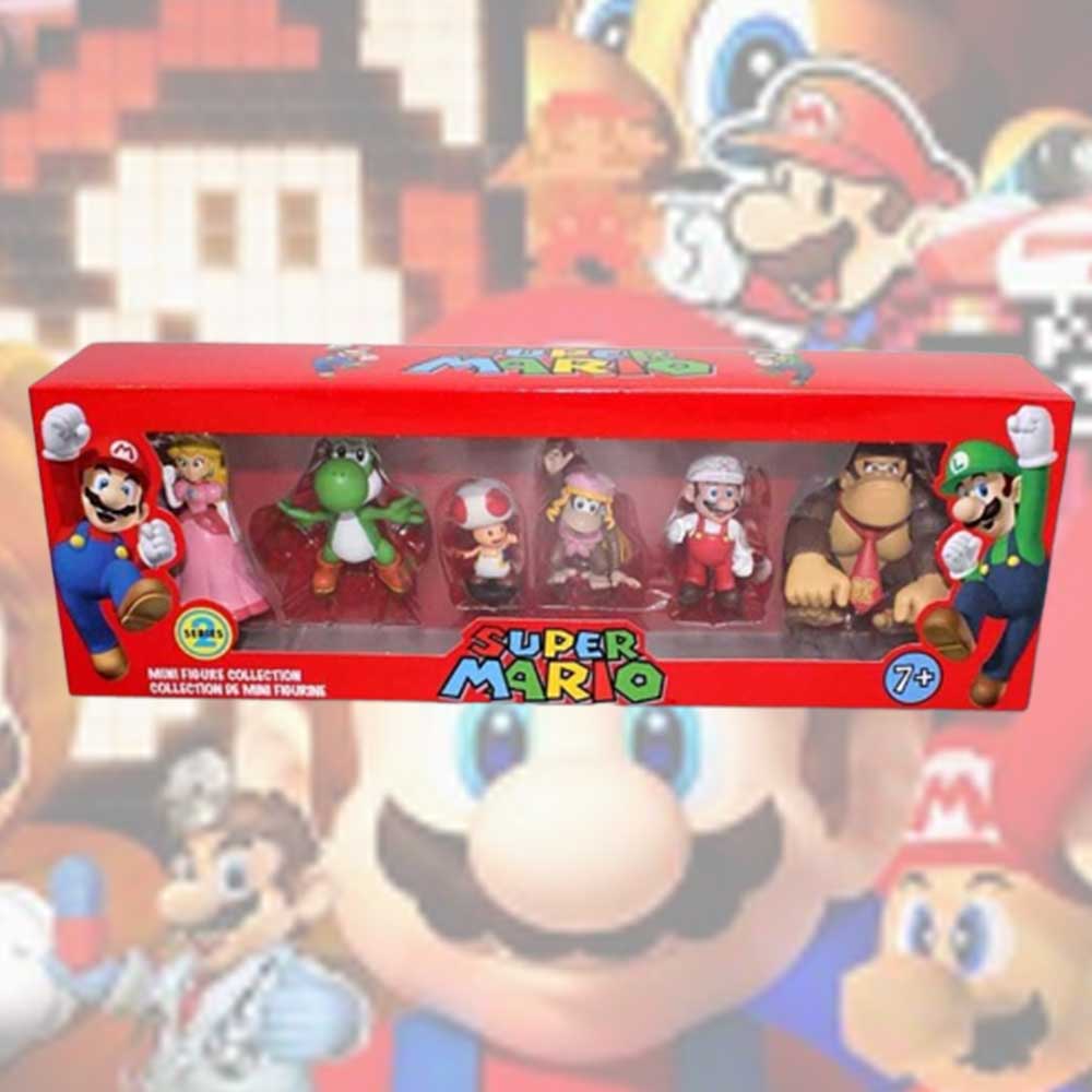 6 Pcs Super Mario Mini Figure Cute Toys Doll Action Figures Collection Gift