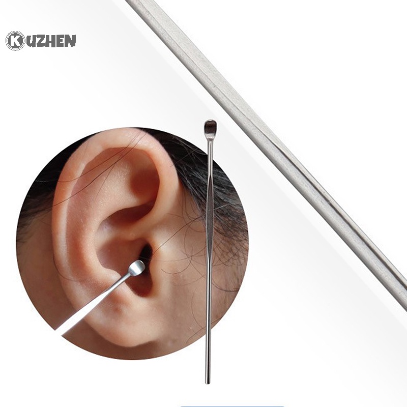 Kuzhen 7 cái / bộ dụng cụ lấy ráy tai bằng thép không gỉ earpick wax remover curette ear pick hot