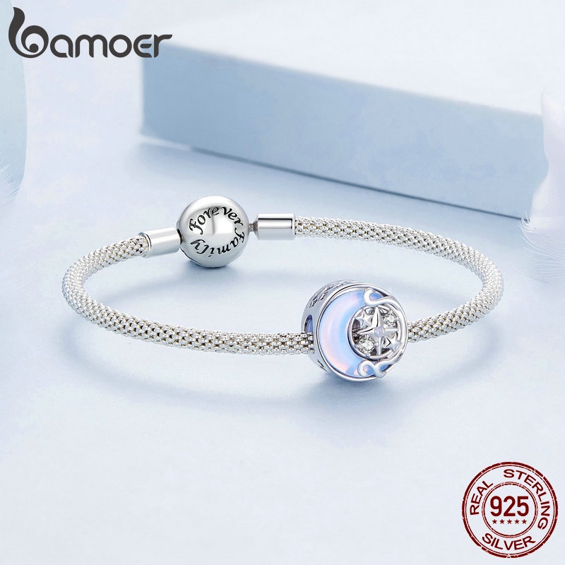 Bamoer Mặt Dây Chuyền Bạc sterling 925 Hình Trăng Sao
