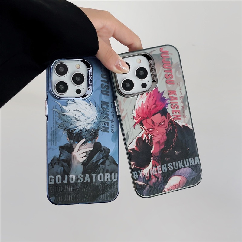 Color-plated nhật bản anime jujutsu kaisen cartoon phone case cho iphone 11 14 13 12 pro max cover