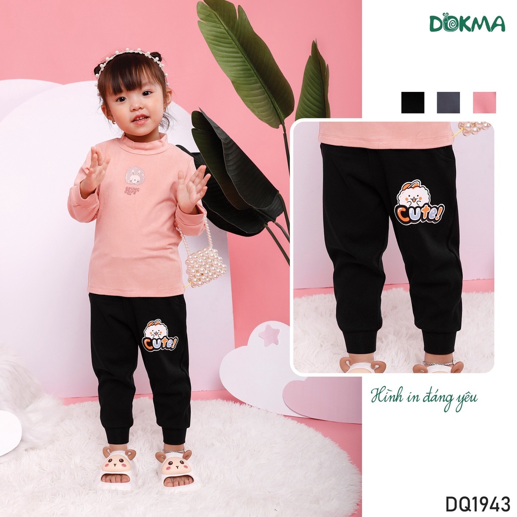 Quần Dài Bo Gấu Cotton, Da Cá Mỏng DOKMA Cho Bé DQ1943, DQ1866