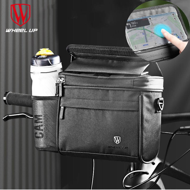 ♕WHEEL UP Túi Trước Xe Đạp Túi Điện Thoại Di Động Màn Hình Cảm Ứng Nhạy Cảm Đạp Xe Đa Năng Thiết Bị Lái Xe Chống Nước Ngoài Trời