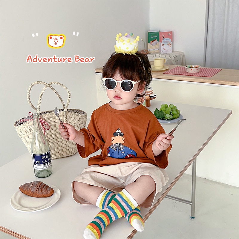 Set 3 Đôi Tất Cotton Mỏng In Hình Gấu KokoroCare MSW-111 2023 Cho Bé Gái M / L 3-8 Tuổi