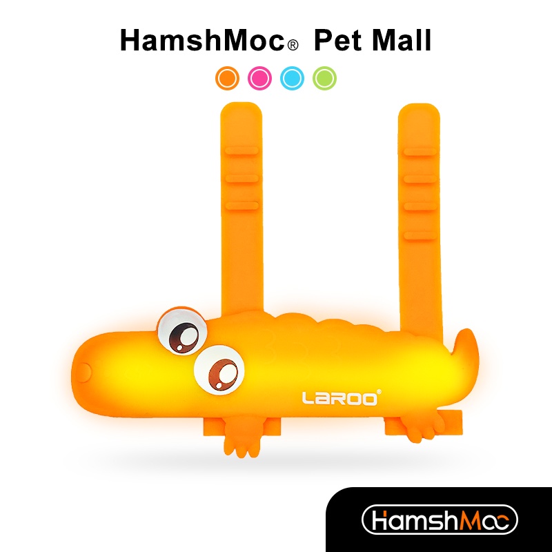 HamshMoc Dây Dắt Thú Cưng Đi Dạo Bằng Silicone Có Đèn LED Có Thể Sạc Lại