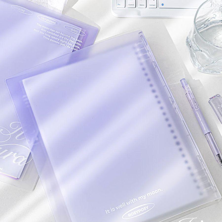 Sổ kèm tab phân trang, sổ còng nhựa Pastel S17 mix giấy caro, kẻ ngang, sổ còng trendy B5 nhiều màu
