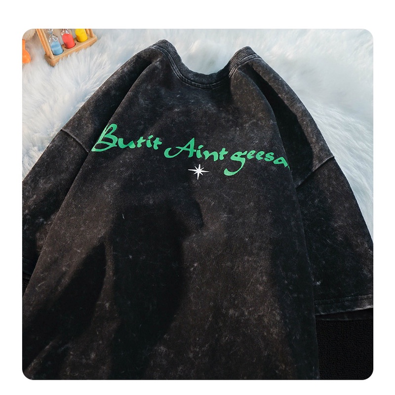 NRVP Áo Thun Đen 100% Cotton Tay Ngắn Dáng Rộng In Hoạ Tiết Độc Đáo