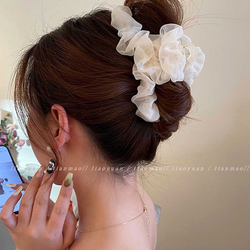 Kẹp Tóc Phối Lưới Thời Trang Mùa Hè Phong Cách Hàn Quốc Dành Cho Nữ