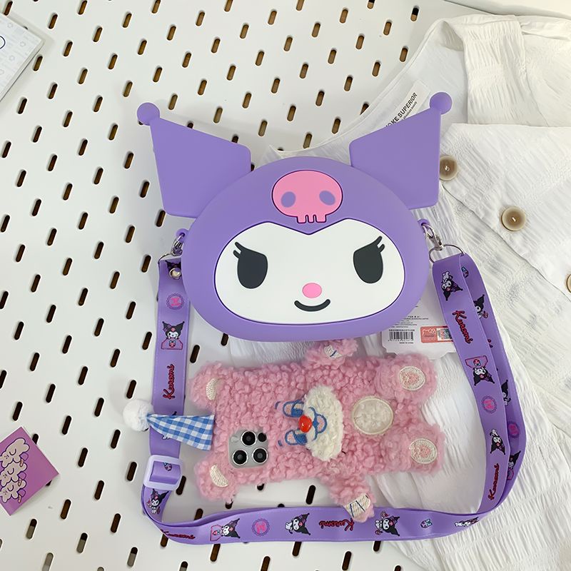 SANRIO Túi Đeo Chéo Bằng Silicon Hình Kuromi Hello Kitty My Melody Dễ Thương Cho Bé Gái
