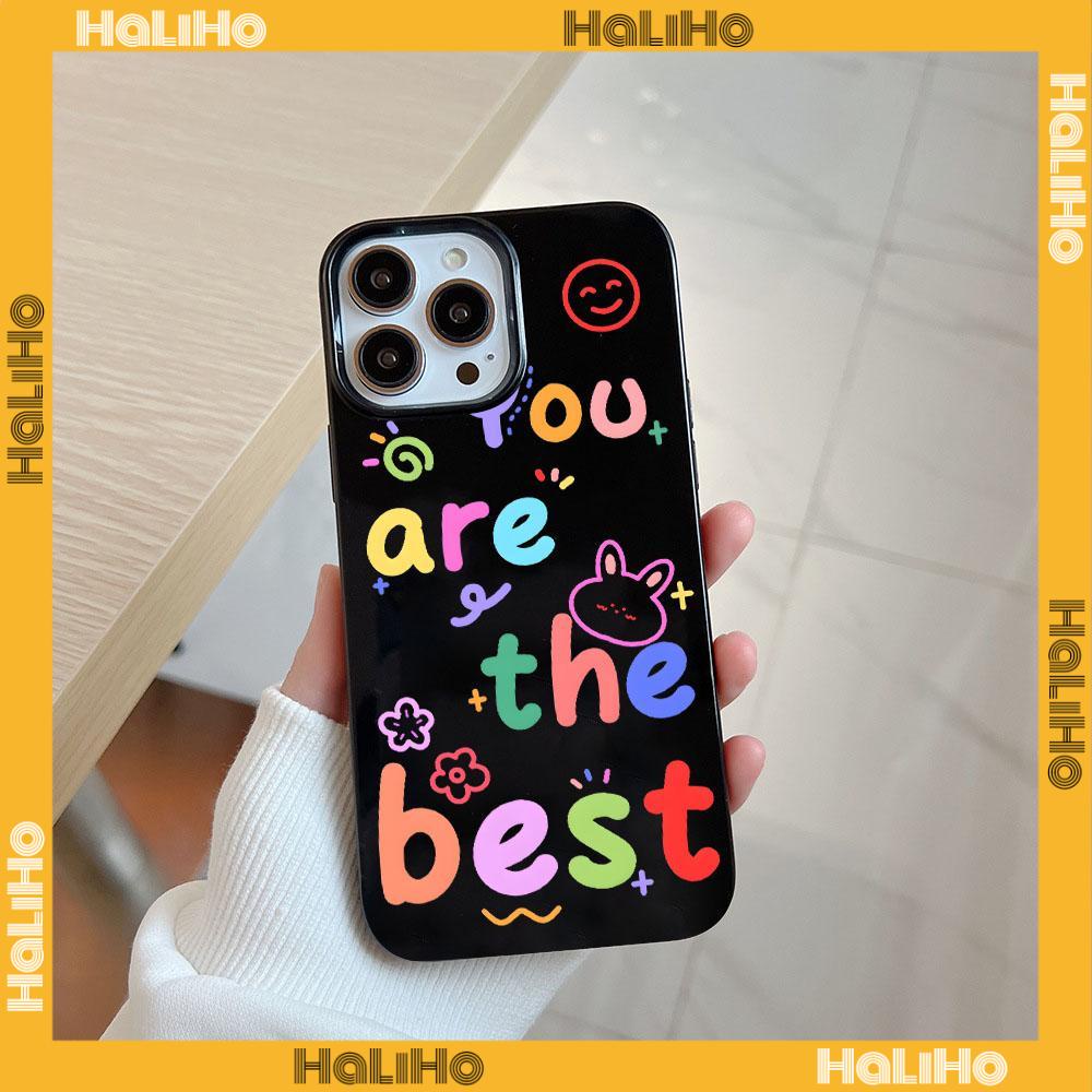 iPhone Case Soft TPU Glossy Black Candy Case Colorful English Camera Protection Shockproof For iPhone 14 13 12 11 Pro Max 7 8 Plus X XR