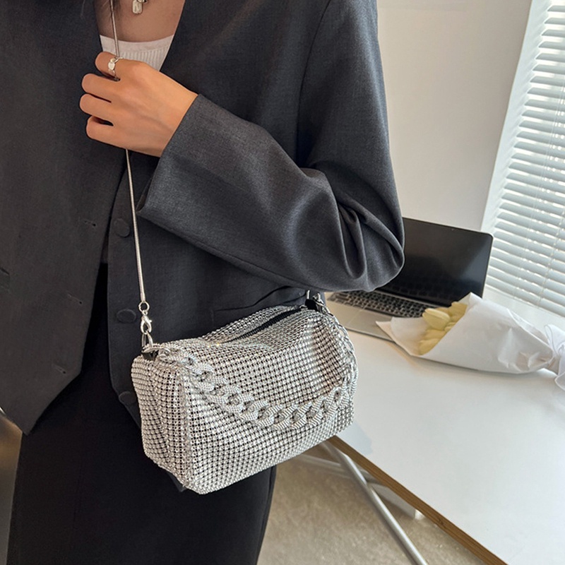 Túi Đeo Chéo Đính Đá Lấp Lánh Thời Trang Sang Trọng Cho Nữ
