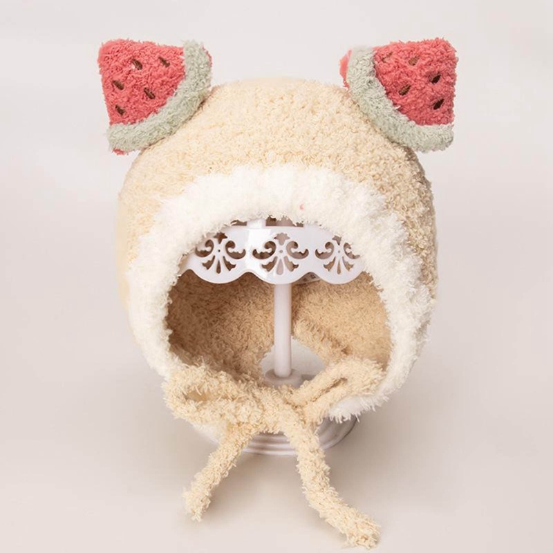 Mũ Beanie Màu Trơn Giữ Ấm Tai Gấu Dễ Thương Cho Bé