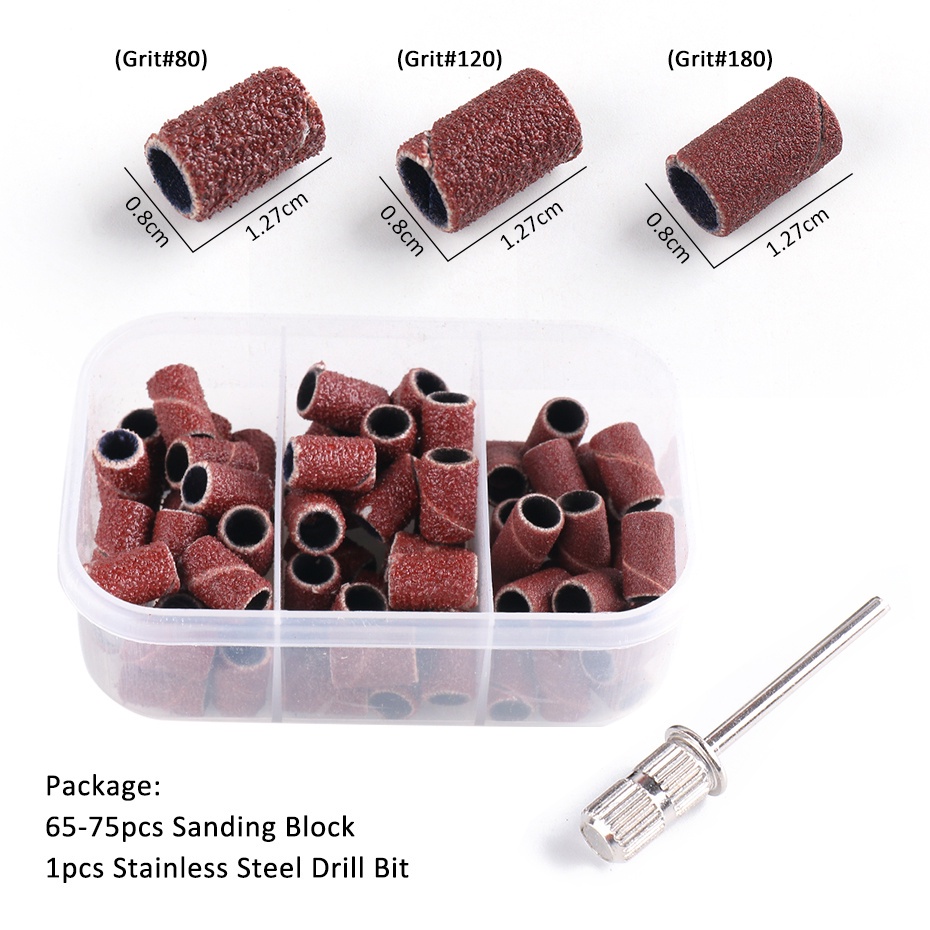 Đầu Chà Nhám Cho Máy Mài Móng Tay 180 / 120 / 80 Grit