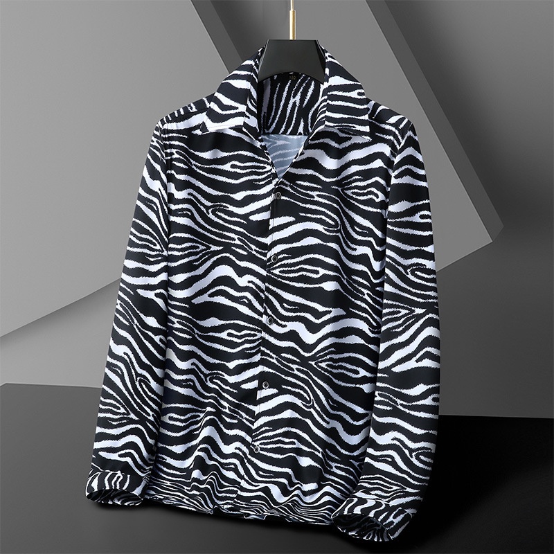 Áo Sơ Mi Nam Dài Tay Họa Tiết Da Báo / Ngựa Vằn Cỡ Lớn Thời Trang Đi Biển