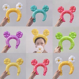 Băng đô cài tóc gắn bong bóng họa tiết hoa cúc thời trang xinh xắn cho bé gái