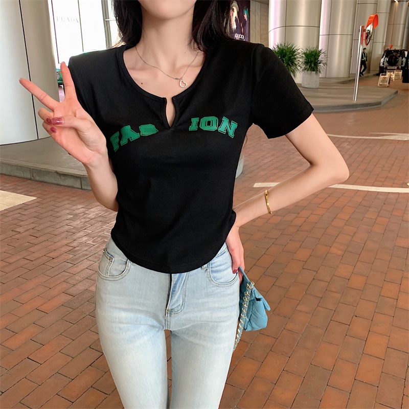 NRVP Áo Thun Tay Ngắn In Họa Tiết Phong Cách Hàn Quốc Mới Cho Nữ