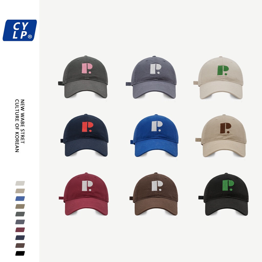 Mũ Lưỡi Trai Thêu Chữ P Phong Cách Hàn Quốc Thời Trang Mùa Hè Cho Cặp Đôi