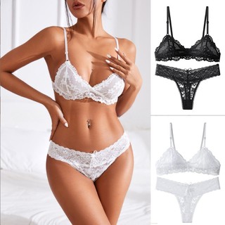 Set Đồ Lót Ren Trong Suốt Không Đường May Quyến Rũ Size S-L Cho Nữ