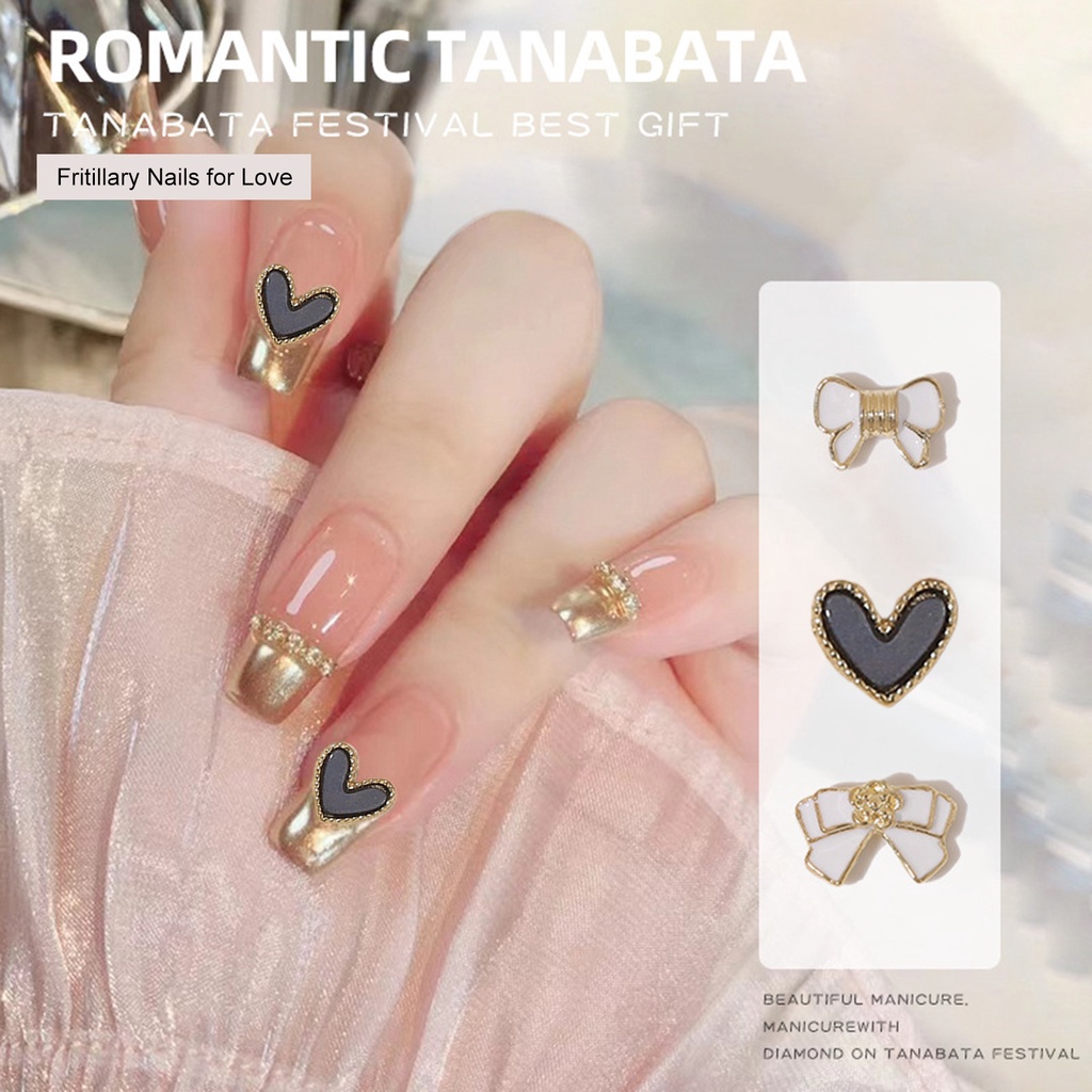 Set 10 Phụ Kiện Trang Trí Móng Tay Nghệ Thuật Bằng Hợp Kim Ba Chiều Có Hương Thơm Hình Hoa Trà / Nơ DIY