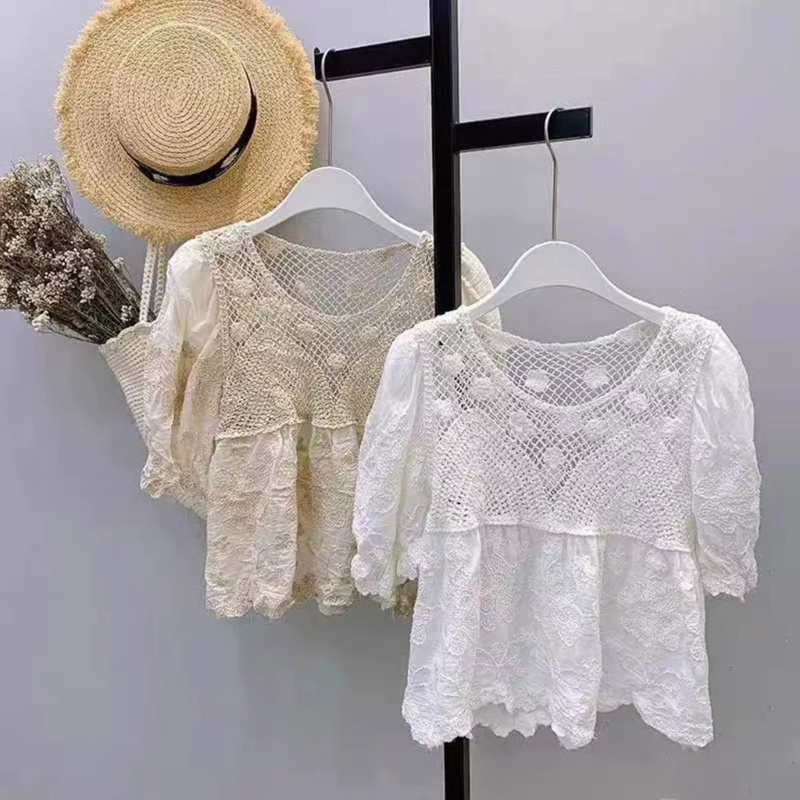 Áo Sơ Mi Tay Phồng Màu Trơn Thời Trang Dành Cho Nữ