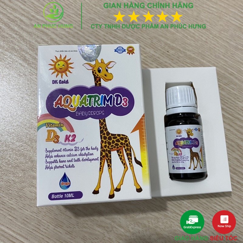 Vitamin D3 K2 MK7 Canxi nhỏ giọt cho trẻ sơ sinh SPECKID Vitamin D3 MK7 - Aquatrim D3 Baby Ddrops D3 K2 chai 10ml