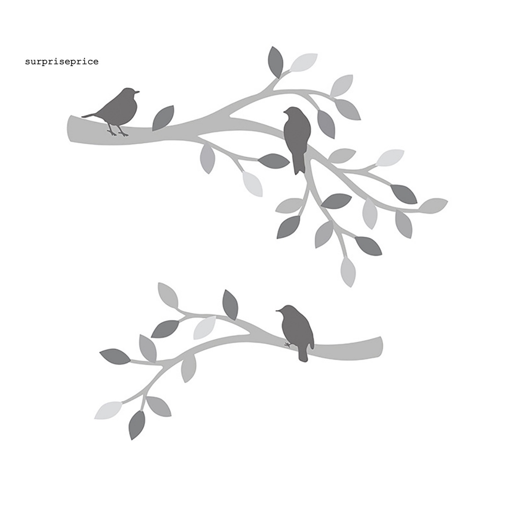 Đề Can Dán Tường Tự Dính Hình Hoa Lá Chim Dễ Tháo Gỡ Trang Trí Nhà Cửa