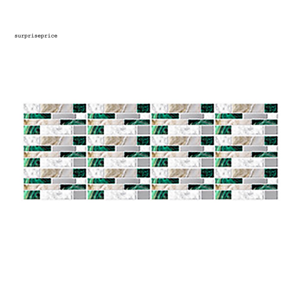 Bộ 12 Miếng Dán Tường Trang Trí Tự Dính Hình Đá Hoa Cương Bằng PET