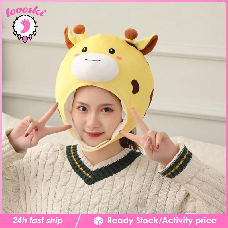 Mũ Trùm Đầu Hình Tuần Lộc Bằng Lông Nhung Dễ Thương Xinh Xắn