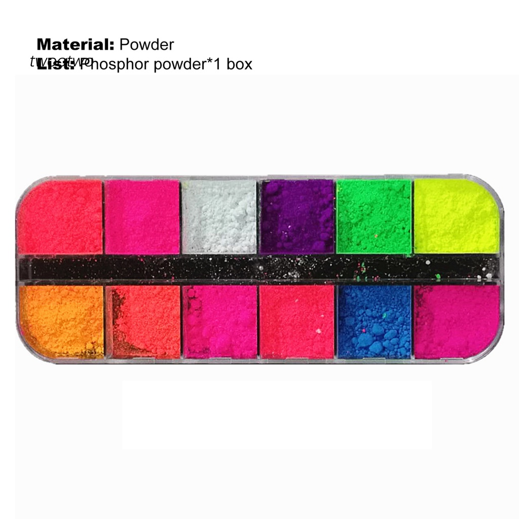1 Hộp Phấn Mắt Dạ Quang 12 Màu Sắc Tùy Chọn Trang Điểm Không Phai Màu Dành Cho Bạn Gái