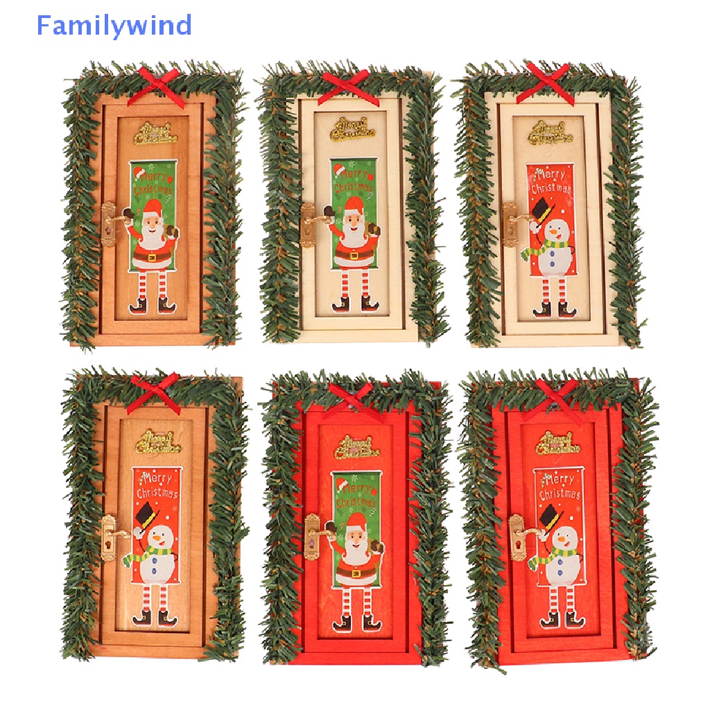 1 Mô Hình Cửa Giáng Sinh Thu Nhỏ 1 / 12 Dùng Để Trang Trí Nhà Búp Bê DIY