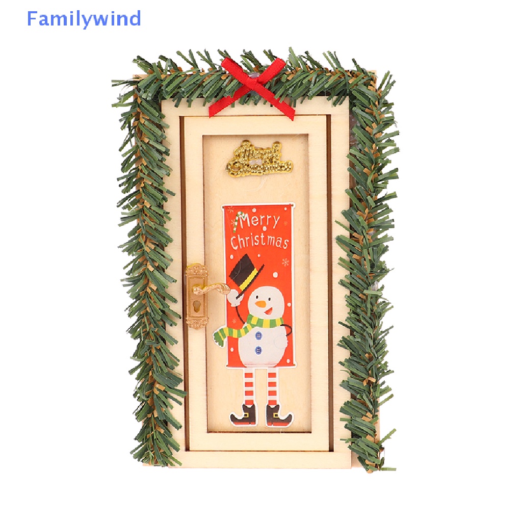 1 Mô Hình Cửa Giáng Sinh Thu Nhỏ 1 / 12 Dùng Để Trang Trí Nhà Búp Bê DIY