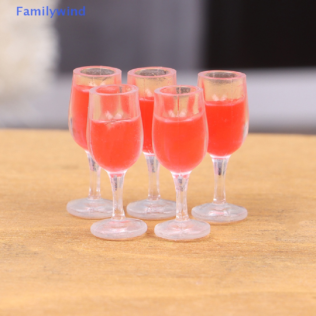 Set 5 Ly Rượu Mini Tỉ Lệ 1 / 12 Dùng Để Trang Trí Nhà Búp Bê