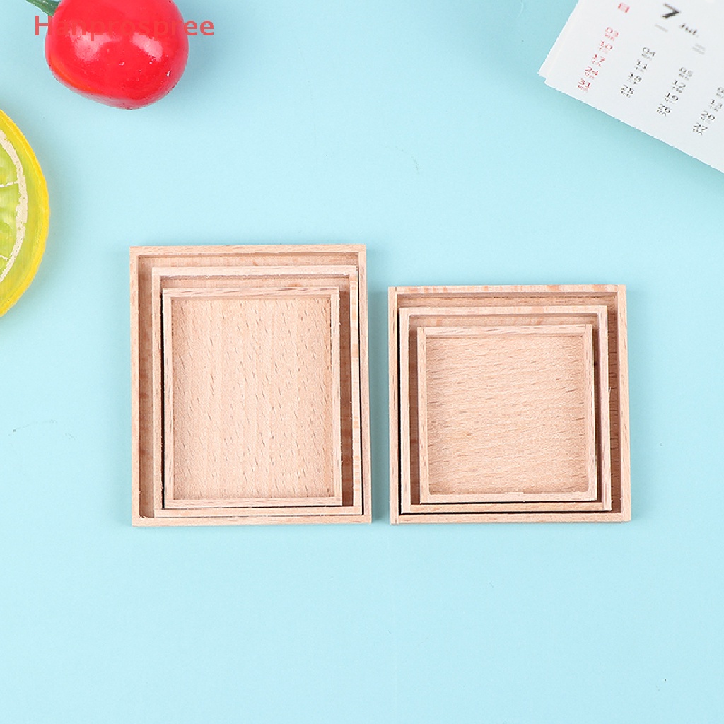 Khay Gỗ Mini Đựng Thức Ăn Trang Trí Nhà Búp Bê Tỉ Lệ 1: 12