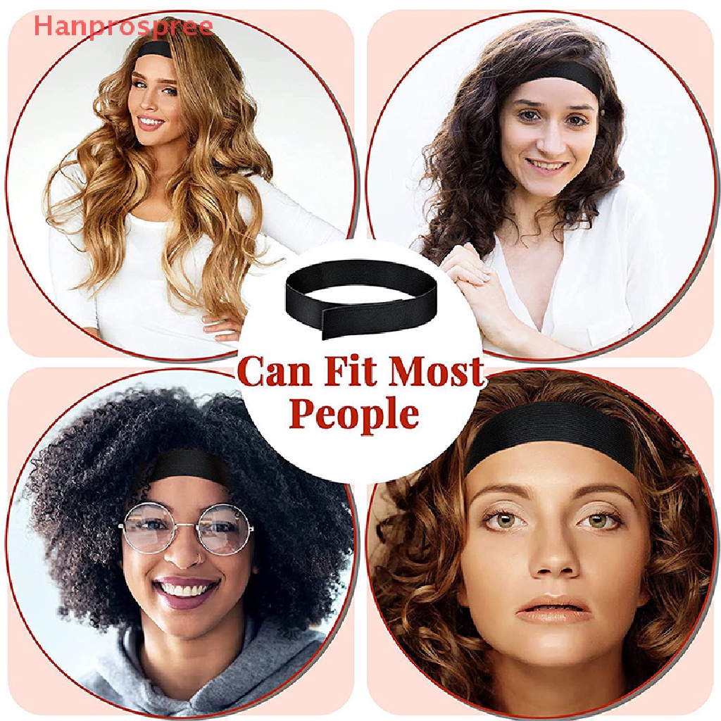 1 Bộ / 1 Dây Đeo Tóc Giả Co Giãn Màu Đen Có Thể Điều Chỉnh