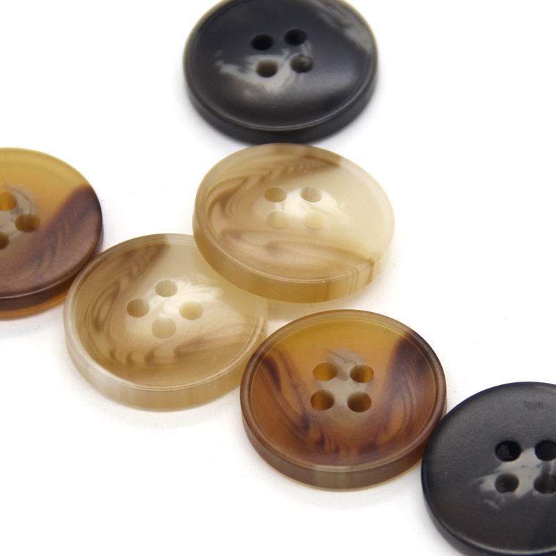 Set 20 Nút Áo Khoác 4 Lỗ Bằng Nhựa Resin Giả Sừng Cổ Điển Cho Nam