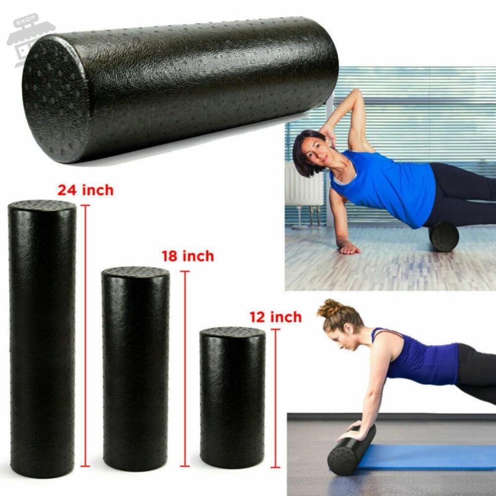 Khối Xốp Lăn Tập Yoga 4 Kích Thước Màu Đen