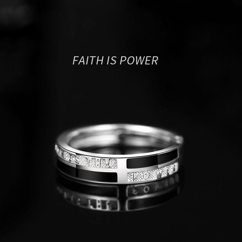 Nhẫn Đơn Hình Thánh Giá Thiết Kế Đơn Giản Thời Trang Cho Nam