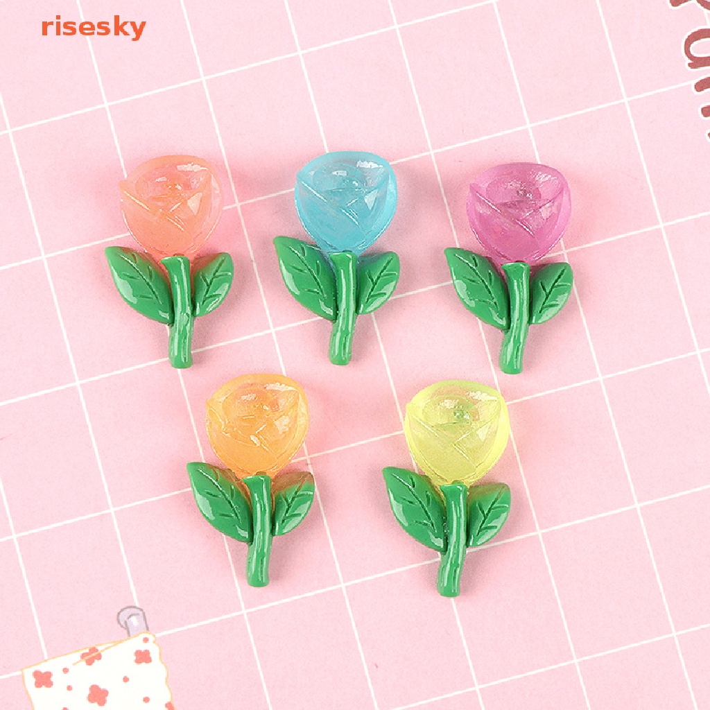 Bộ 10 Bông Hoa Nhựa Phát Quang Mini Dễ Thương Dùng Trang Trí Tóc