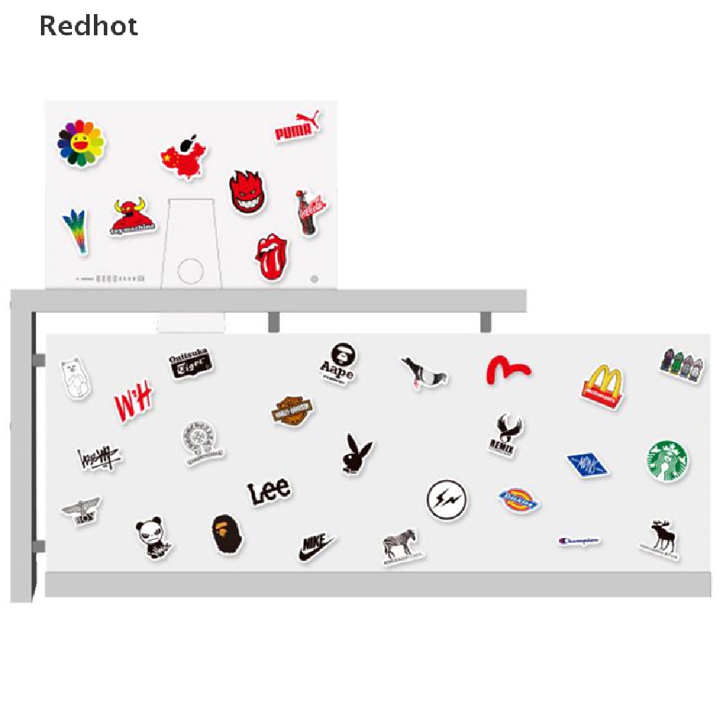 Bộ 60 Hình Dán Logo Trang Trí Xe Hơi / Ván Trượt / Laptop / Guitar / Laptop