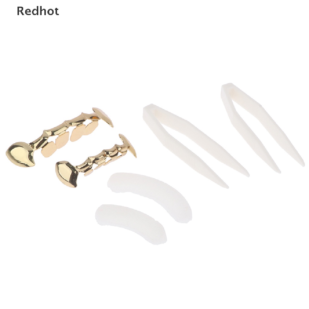 &lt; Redhot &gt; Mặt Trên Và Dưới Mạ Vàng Đồng Hình Răng Ma Cà Rồng Dracula Fangs