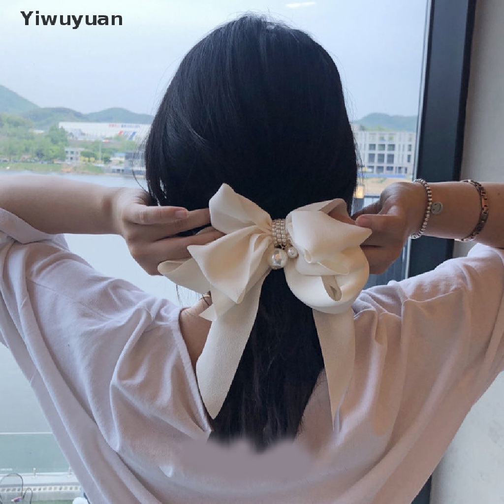 Kẹp Tóc Đính Nơ Và Ngọc Trai Cỡ Lớn Dễ Thương