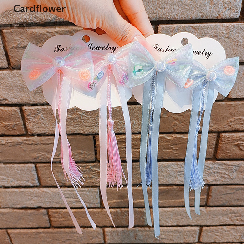 Bộ 2 Kẹp Tóc Nơ Tua Rua Phong Cách Trung Hoa Dễ Thương Cho Bé Gái