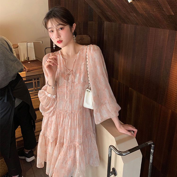 Đầm Mỏng Mềm Mại Họa Tiết Da Báo Phong Cách Pháp 2021 Dress 2021 4.12
