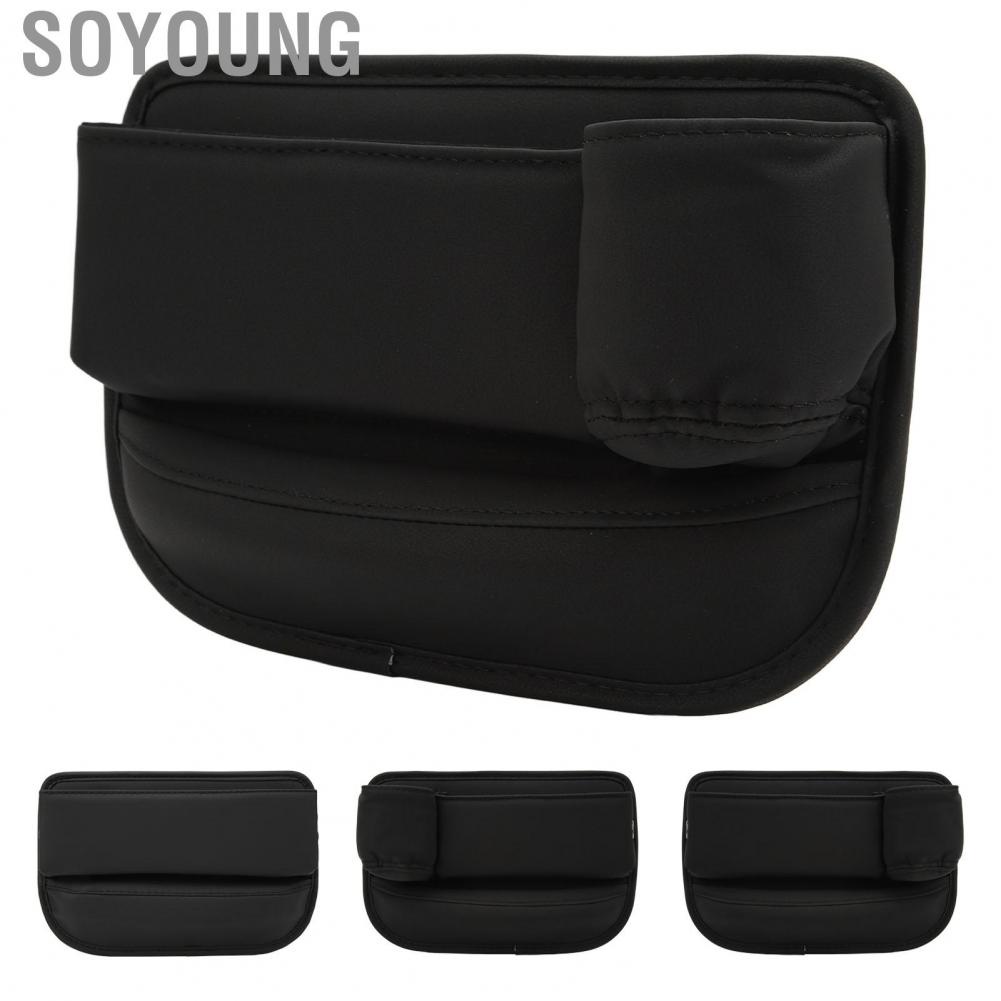 Soyoung Console Side Storage Box  PU Leather Car Seat Gap Organizer for Vehicle