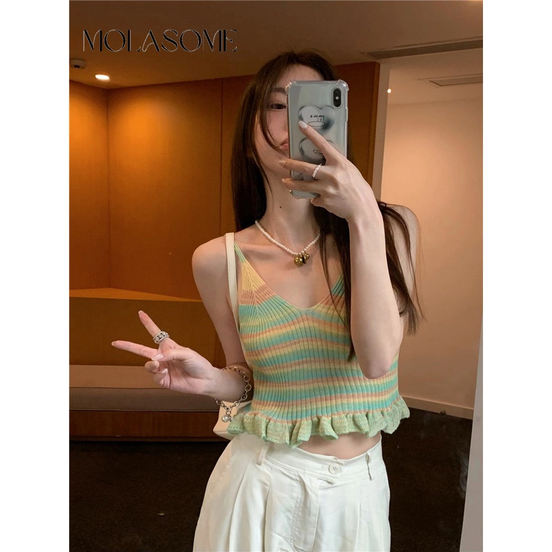 Áo Tank Top Hai Dây Màu Tương Phản Thời Trang Mới 2023 Cho Nữ