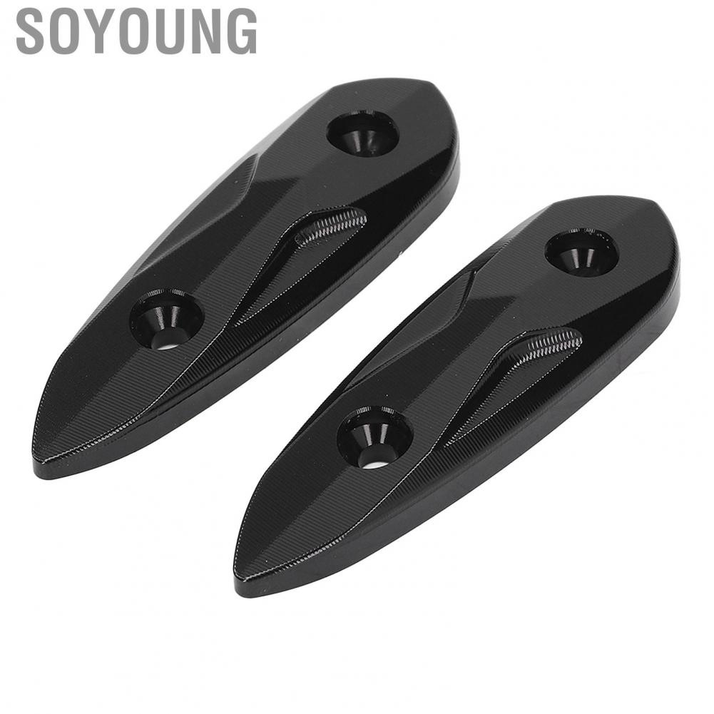Soyoung Windscreen Hole Cover  105mm Aluminium Alloy Motorcycle Driven Mirror Black Easy To Install High Strength for Motorbike