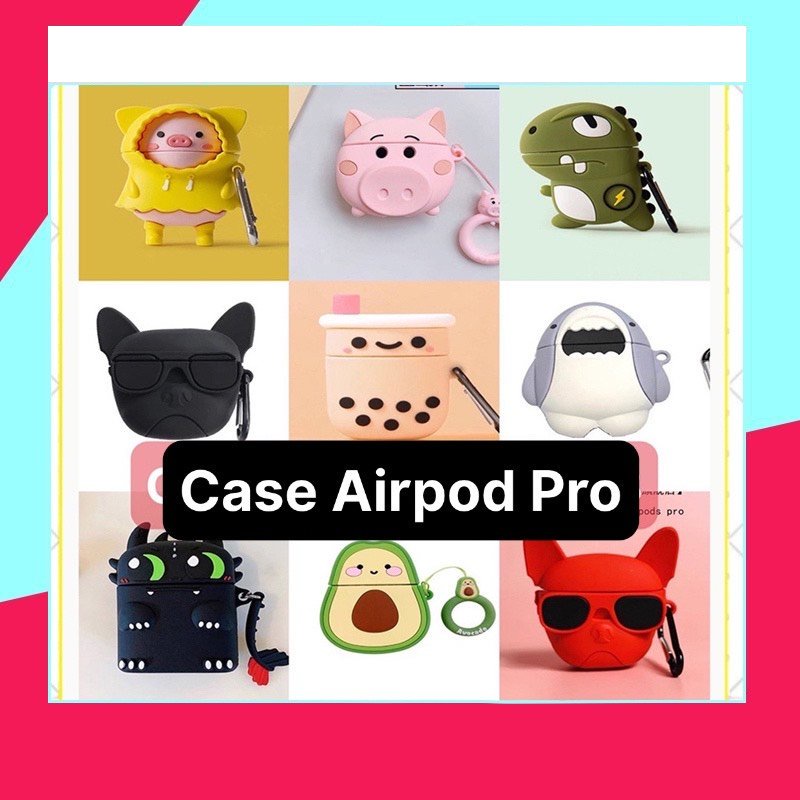 Vỏ Ốp Case Bảo Vệ Bao Đựng Tai Nghe Không Dây Bluetooth Airpod Pro chống va đập _ TẶNG KÈM MÓC .
