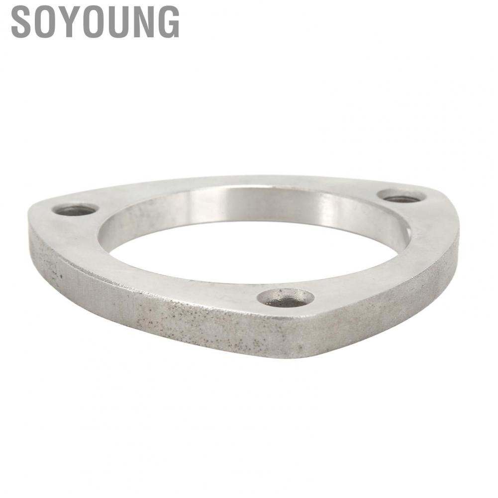 Soyoung 3 Bolt Exhaust Flange  Adapter Rustproof 3in Universal Steel Alloy for Header