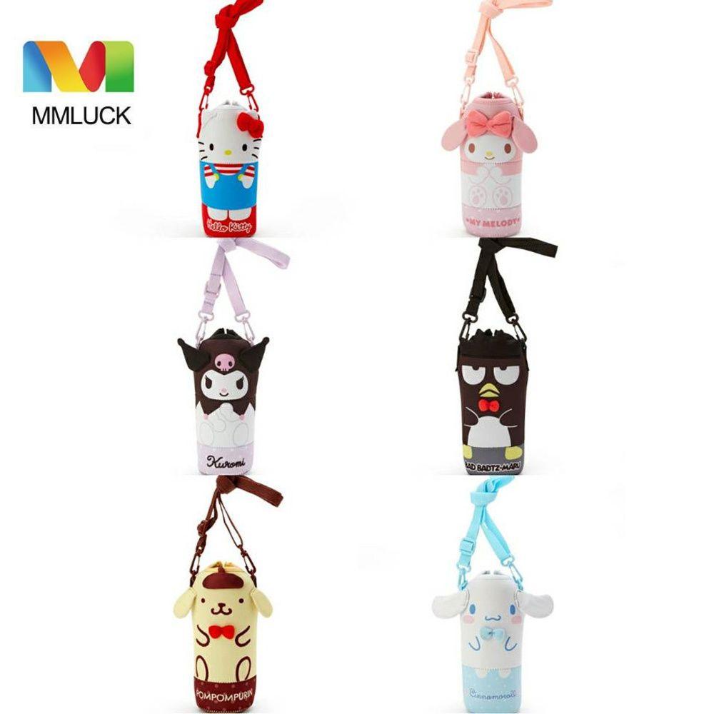 Túi Đựng Bình Nước Đeo Chéo In Hình My Melody Hello Kitty Chó Kuromi Purin Cinnamoroll Giá Đỡ