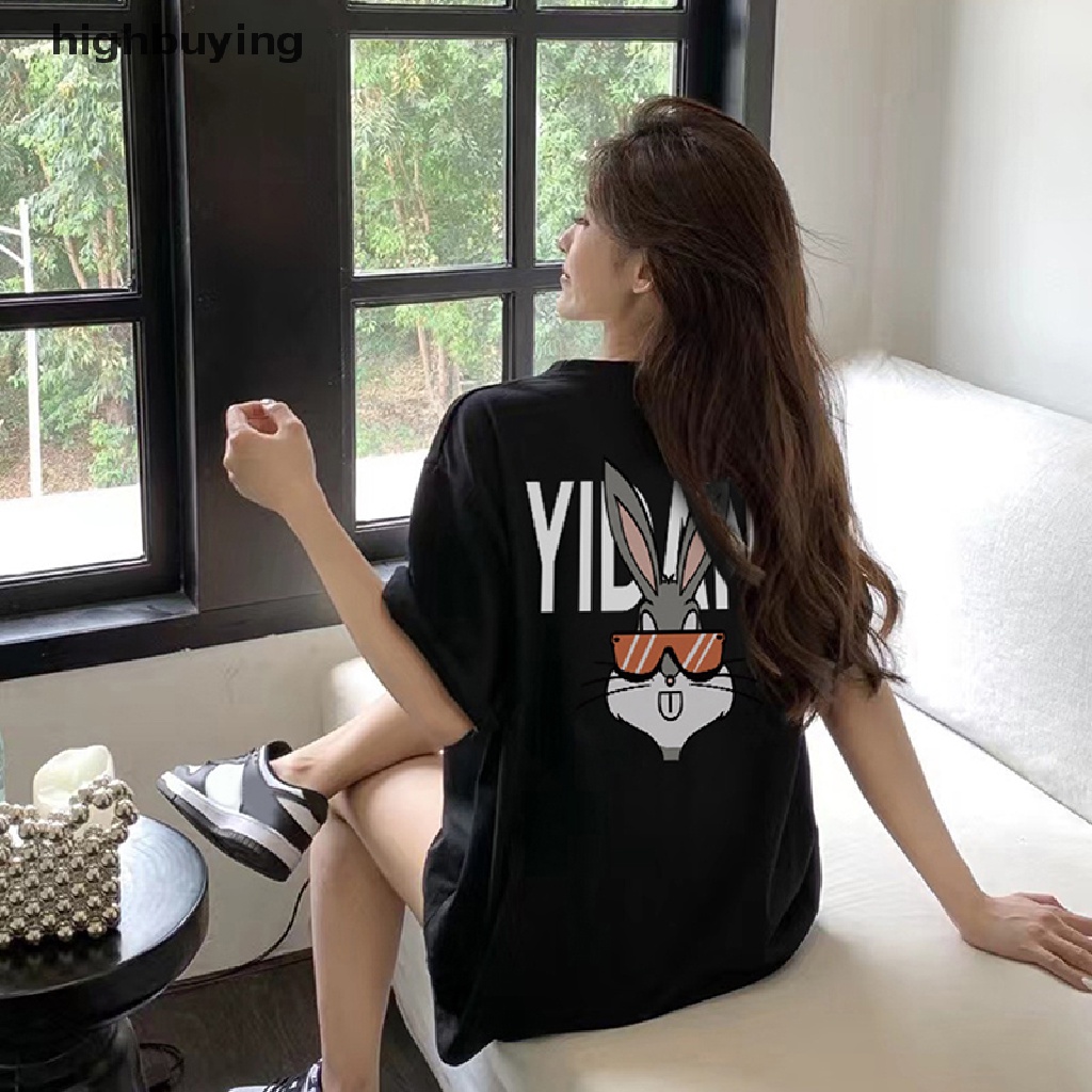 Áo Thun Tay Ngắn Cổ Tròn In Hình Thỏ Belle Hoạt Hình Thời Trang Mùa Hè Cho Nữ