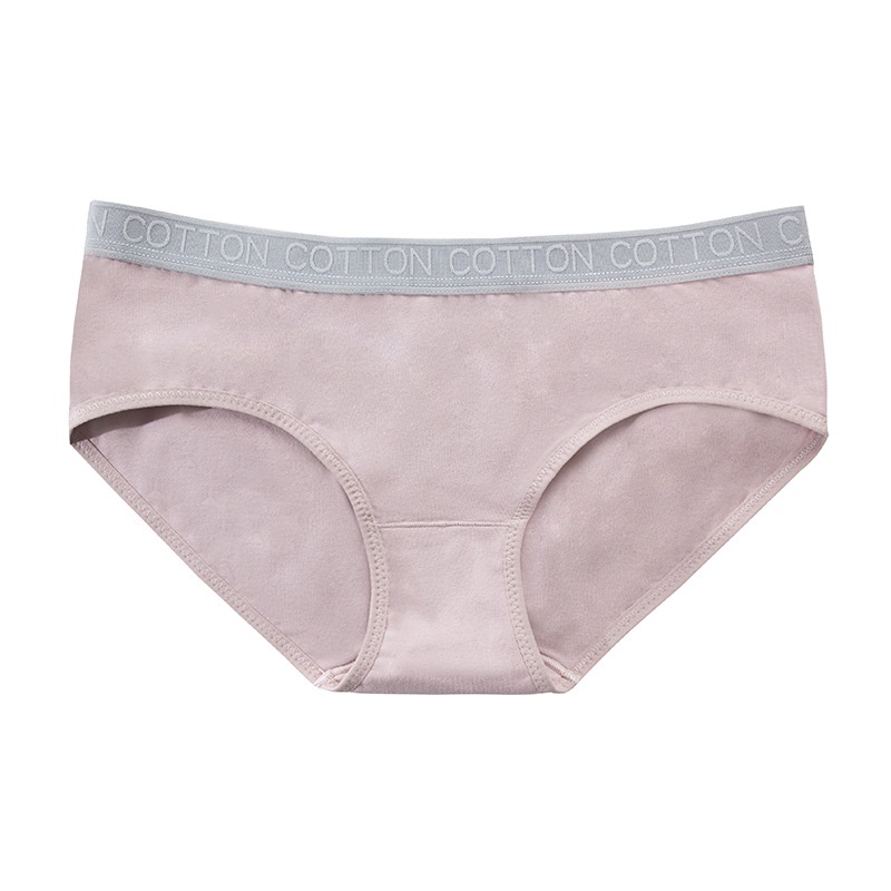 Quần Lót Thể Thao Tam Giác Lưng Thấp Chất Liệu Cotton Mềm Mại In Chữ Màu Tương Phản Thời Trang Cho Nữ